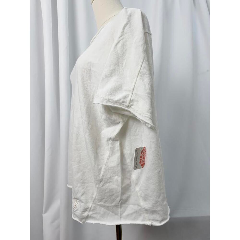 NWT! Free People Women's Slam Dunk Tee White SMALL - Picture 7 of 12